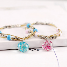 wholesale bijoux de bracelet de fleur de verre coloré en alliage de corde d&#39;artisanat personnalisé, cadeau de bracelet réglable hommes femmes enfants pour amoureux